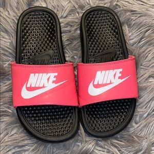 Pink Nike sandals
